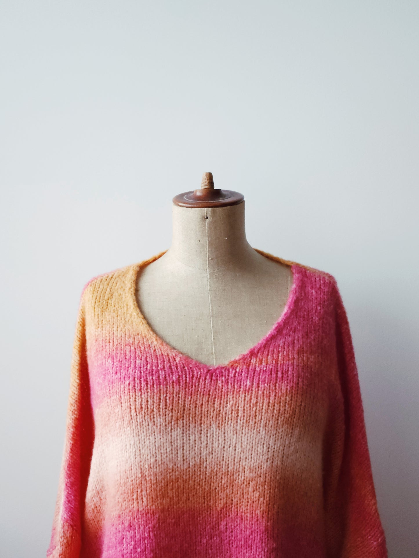 Strick Pullover orange pink