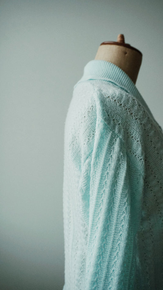 Strick Weste türkis